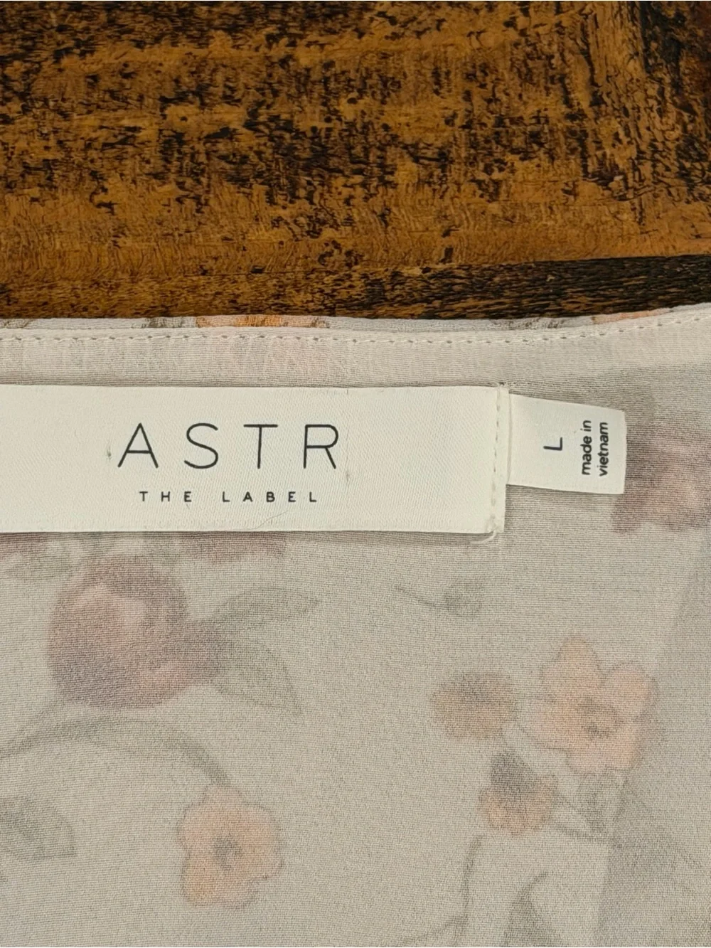 ASTR Cream Floral Wrap Blouse with Orange and Rust Flowers